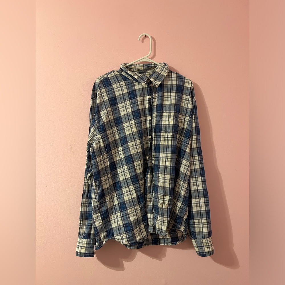 Wrangler Men's Blue Plaid Flannel Size XXL